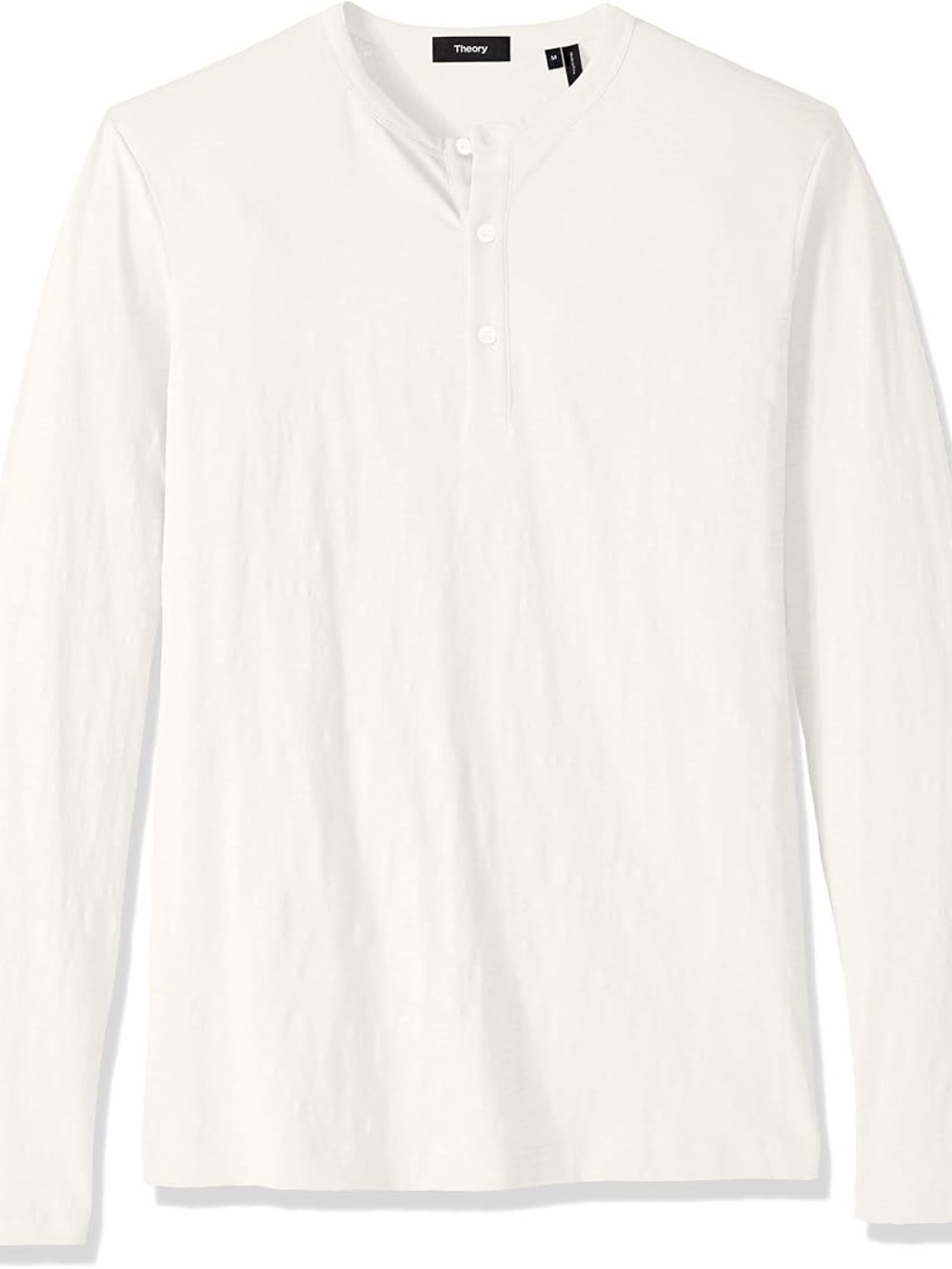 Theory White Long-Sleeve Henley Shirt